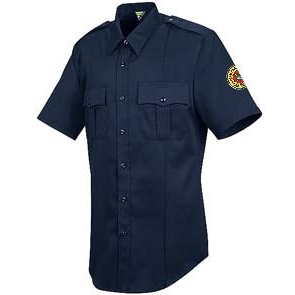 Uniform Shirt, Mens Short Sleeve, Zipper (Navy)